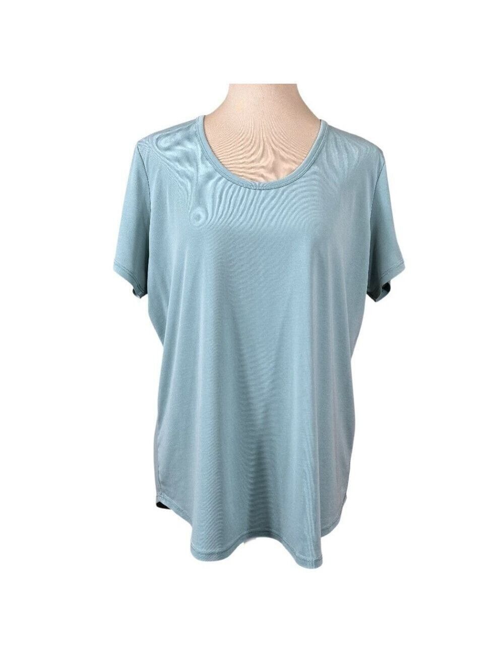 Magaschoni Blue Scoop Neck Short Sleeve T-Shirt Size L